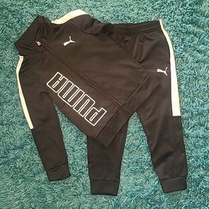 Puma Jogging Set, Boys, Small, Black & White